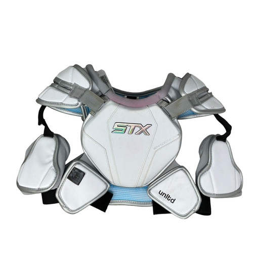 Vist Large View of Product Image Which is Used STX SHADOW PRO Lacrosse Shoulder Pads White XS