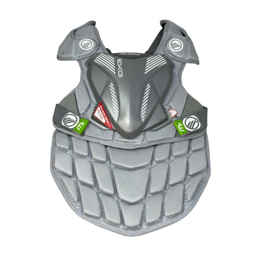 Vist Large View of Product Image Which is Used Maverik EKG Lacrosse Shoulder Pads Grey XS
