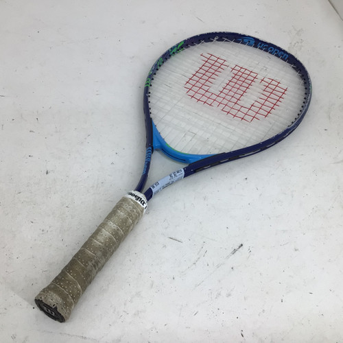 Vist Large View of Product Image Which is Used Wilson US OPEN 25 JR RACQUET Junior Tennis Racquet Navy Blue 25"