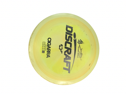 Vist Large View of Product Image Which is Used Discraft ESP CIGARRA Disc Golf Driver Yellow