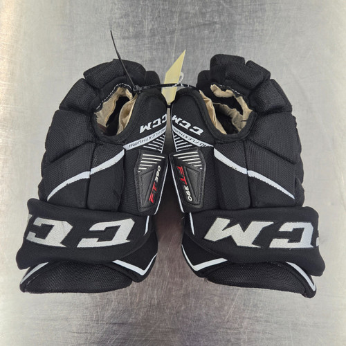 Vist Large View of Product Image Which is Used CCM FT390 GLOVES Senior Gloves Black And White 14"