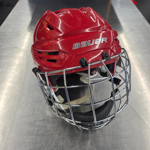 Vist Large View of Product Image Which is Used Bauer BAUER REAKT 95M Helmet Cage Combo Red MD