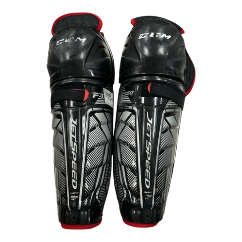 Vist Large View of Product Image Which is Used CCM JETSPEED FT350 SR 13 SHIN Senior Shin Guards Black 13"