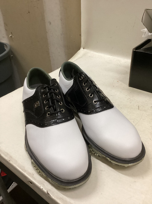 Vist Large View of Product Image Which is Used Foot Joy Mens Golf Shoes White And Black Senior 9.5