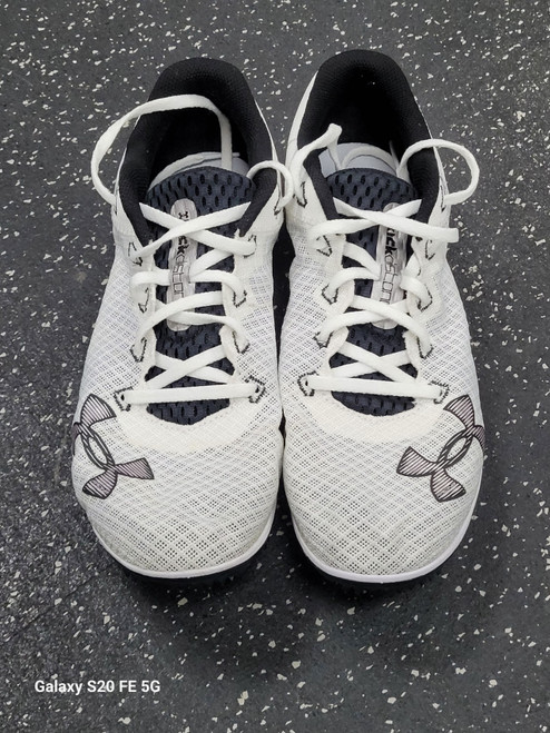 Vist Large View of Product Image Which is Used Under Armour DISTANCE 4 Track & Field Cleats Adult White Senior 11.5