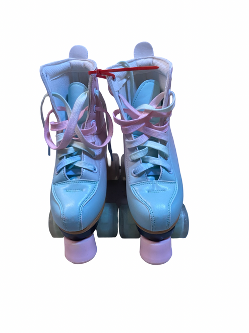 Vist Large View of Product Image Which is Used LED ROLLER SKATES Junior Roller Quad Skates Pink Junior 03.5