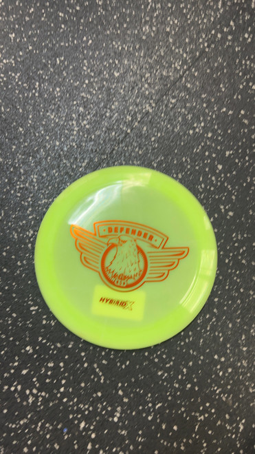 Vist Large View of Product Image Which is Used Dynamic Discs DEFENDER Disc Golf Mid Range Yellow