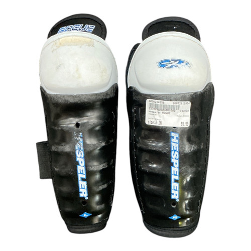 Vist Large View of Product Image Which is Used Hespeler ROGUE Youth Shin Guards Black 8"