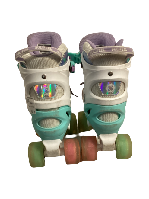 Vist Large View of Product Image Which is Used SULIFEEL Child Roller Quad Skates White Adjustable