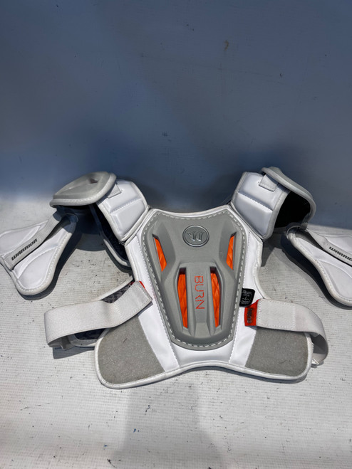 Vist Large View of Product Image Which is Used Warrior BURN Lacrosse Shoulder Pads White SM