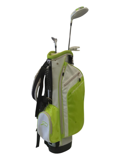 Vist Large View of Product Image Which is Used MANTA RAY Jr LH D, 7 Iron, Putter Stand Bag White And Green