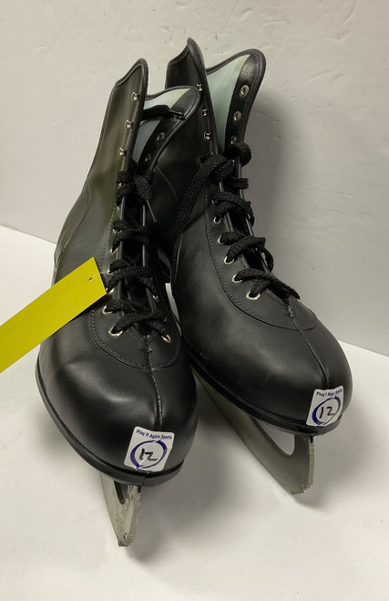 Vist Large View of Product Image Which is Used BLACK FIGURE SKATES Mens Figure Skate Black Senior 12