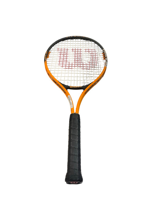 Vist Large View of Product Image Which is Used Wilson TITANIUM 3 Adult Tennis Racquet Orange 4 1/2"
