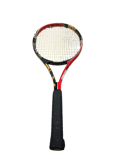 Vist Large View of Product Image Which is Used Wilson SIX.ONE 95 Adult Tennis Racquet Black 4 3/8"