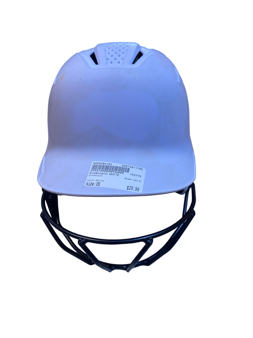 Vist Large View of Product Image Which is Used Evoshield WHITE Batting Helmet w/Mask White One Size