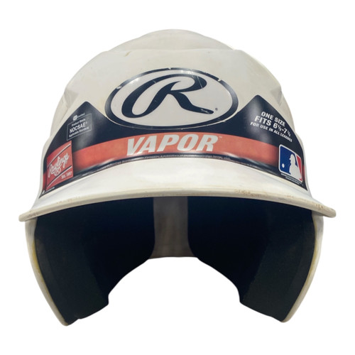 Vist Large View of Product Image Which is Used Rawlings HELMET Batting Helmet No Mask White MD