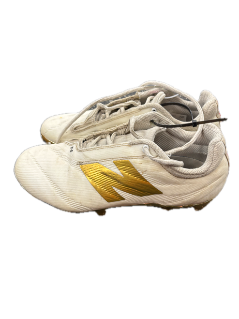 Vist Large View of Product Image Which is Used New Balance LAX Cleats Boys Gold And White Youth 06.0