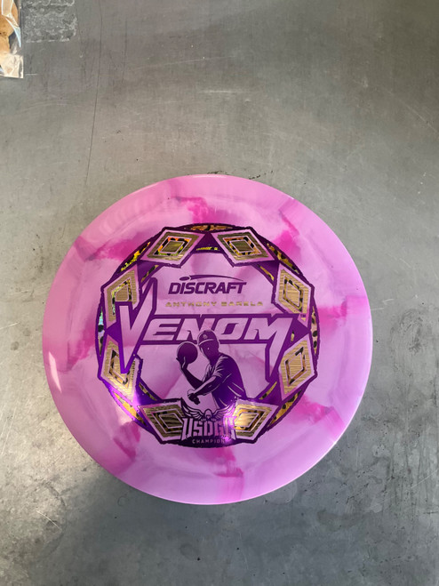 Vist Large View of Product Image Which is Used Discraft VENOM Disc Golf Driver Pink