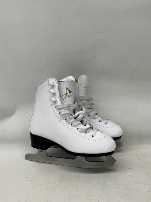 Vist Large View of Product Image Which is Used American Athletic FIGURE SKATES Girls Figure Skate White Youth 12.0