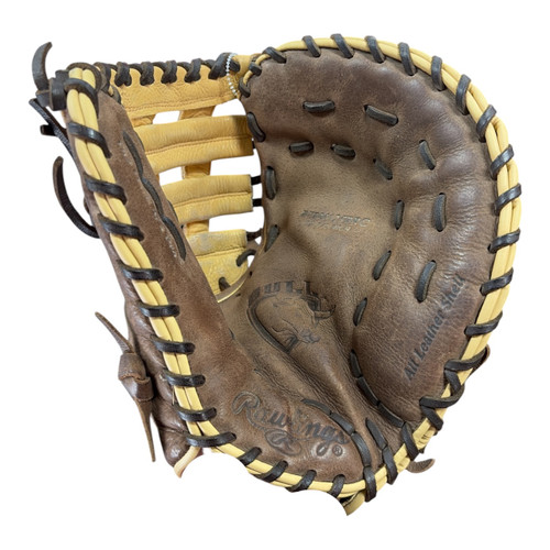 Vist Large View of Product Image Which is Used Rawlings BULL SERIES BB/SB First Base RH Throw Brown 13 1/2"