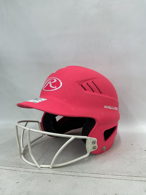 Vist Large View of Product Image Which is Used Rawlings BB/SB HELMET Batting Helmet w/Mask Pink SM