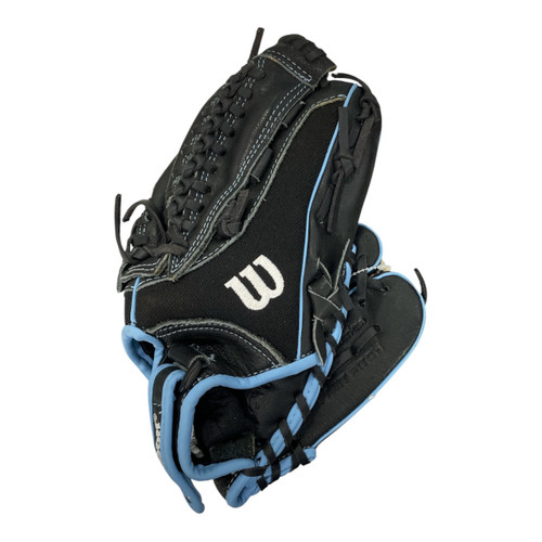 Vist Large View of Product Image Which is Used Wilson FLASH FP GLOVE BB/SB Glove RH Throw Black 11"