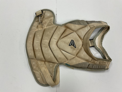 Vist Large View of Product Image Which is Used Easton JEN SCHRO THE FUNDAMENTAL Catchers Chest Protector White And Silver Adult