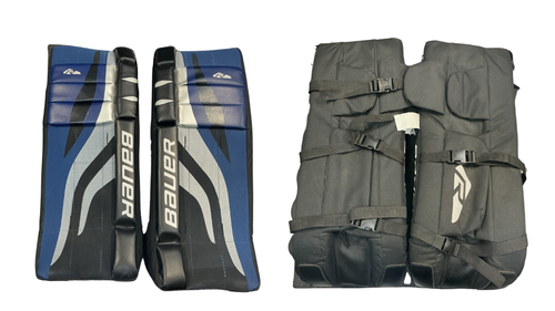 Vist Large View of Product Image Which is Used Bauer R STREET HOCKEY PADS Street Leg Pads Navy Blue S/M