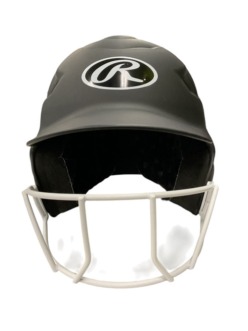 Vist Large View of Product Image Which is Used Rawlings RCFH Batting Helmet w/Mask Black MD