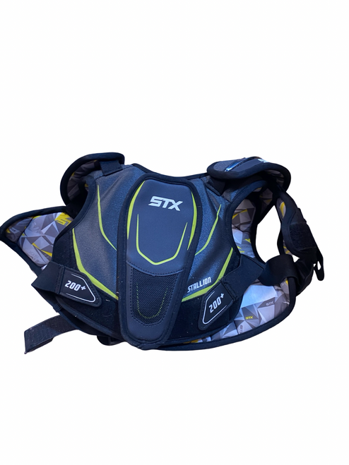 Vist Large View of Product Image Which is Used STX STALLION 200 Lacrosse Shoulder Pads Black SM
