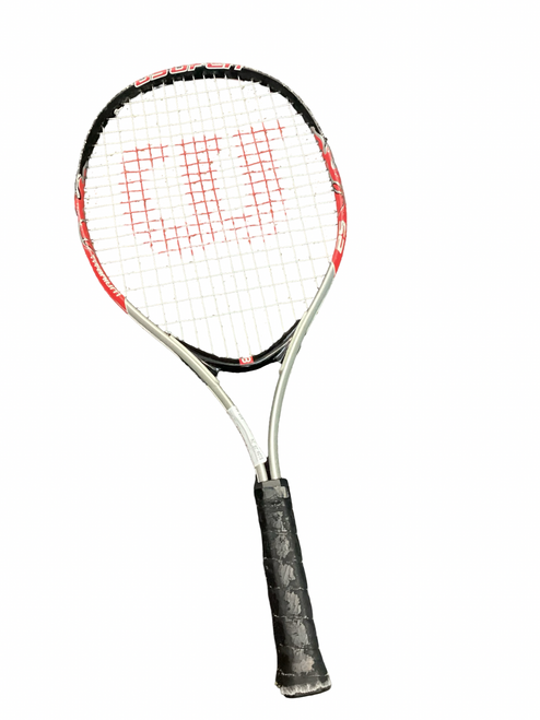 Vist Large View of Product Image Which is Used Wilson US OPEN Junior Tennis Racquet Black 25"