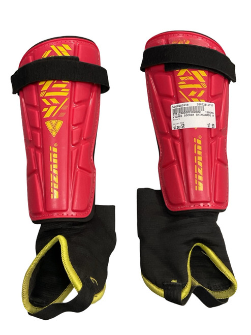 Vist Large View of Product Image Which is Used Vizari Soccer Shin Guards Adult Red Senior