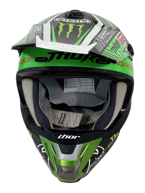 Vist Large View of Product Image Which is Used Thor VERGE Adult Helmet Green