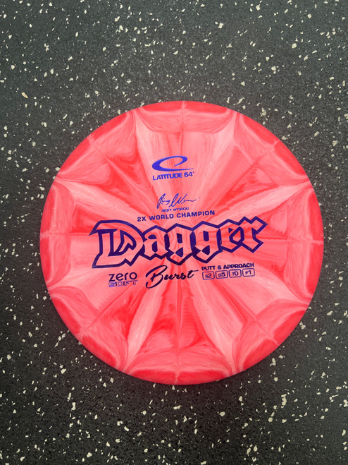 Vist Large View of Product Image Which is Used Latitude 64 ZERO SOFT BURST DAGGER Disc Golf Putter Red