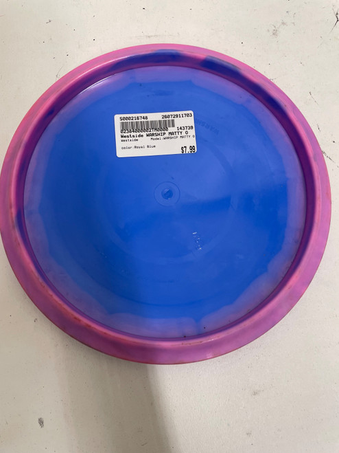Vist Large View of Product Image Which is Used Westside WARSHIP MATTY O Disc Golf Driver Royal Blue