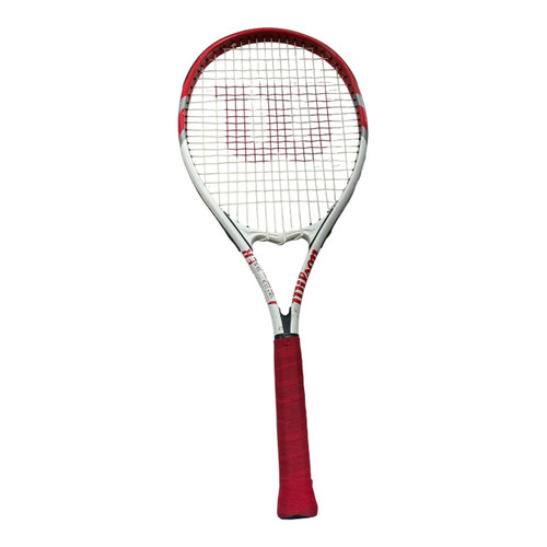 Vist Large View of Product Image Which is Used Wilson FEDERER ADULT RACQUET Adult Tennis Racquet Red 4 3/8"