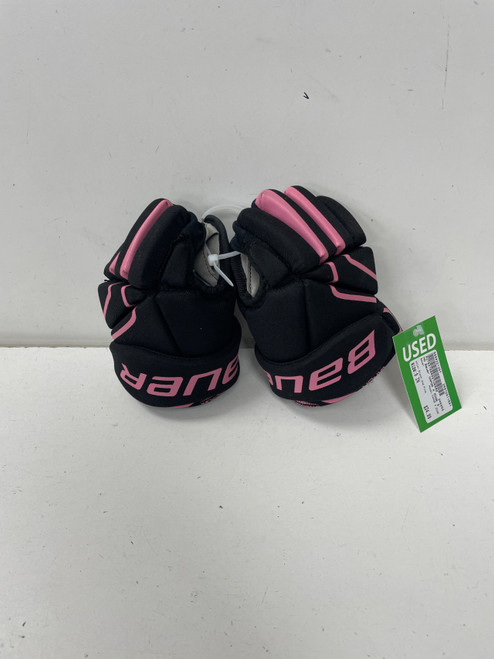 Vist Large View of Product Image Which is Used Bauer VAPOR X EDGE Youth Gloves Black And Pink 9"