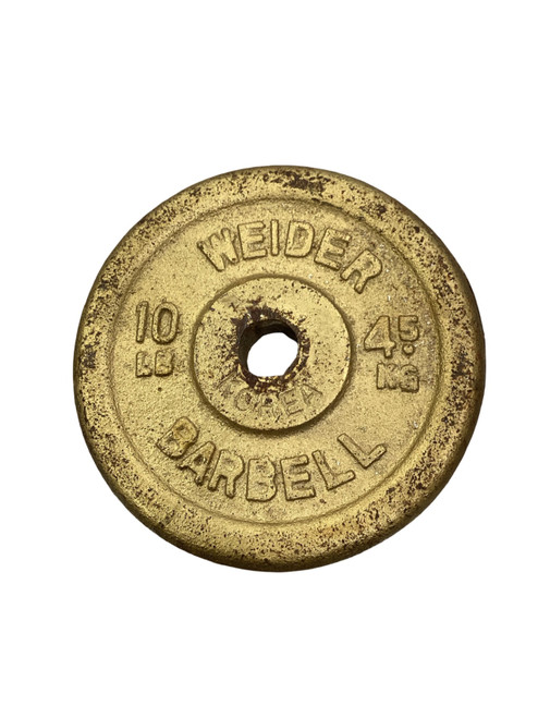 Vist Large View of Product Image Which is Used Weider Standard Plate (Each) Gold 10 lb