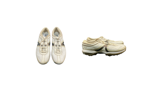 Vist Large View of Product Image Which is Used Nike POWER CHANNEL Womens Golf Shoes White Senior 9.5