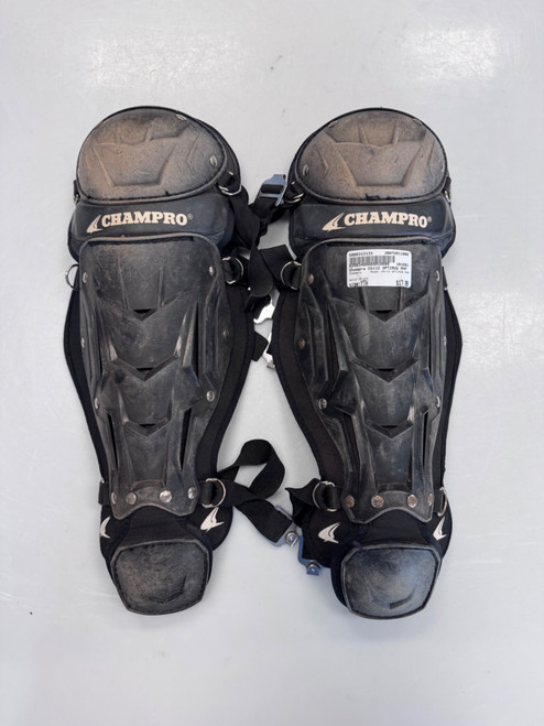 Vist Large View of Product Image Which is Used Champro CG112 OPTIMUS MVP Catchers Leg Guards Black Youth