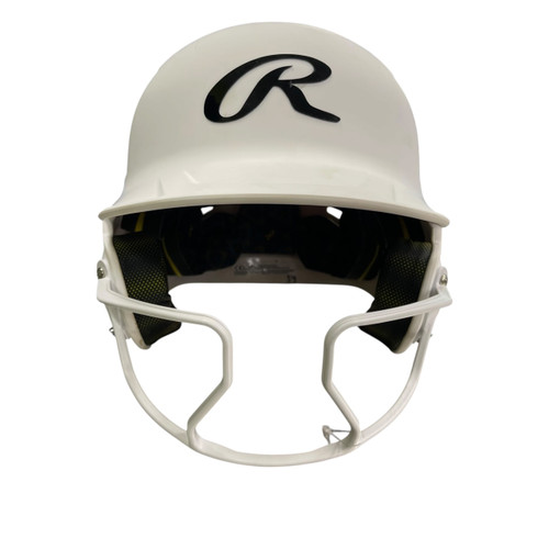 Vist Large View of Product Image Which is Used Rawlings BATTING HELMET Batting Helmet w/Mask White One Size