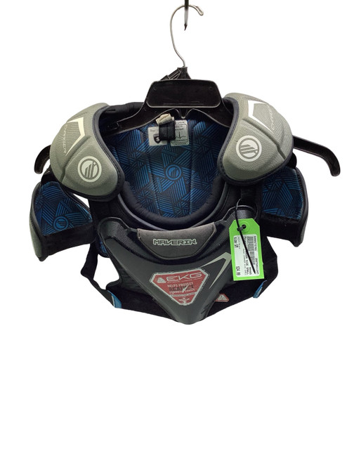 Vist Large View of Product Image Which is Used Maverik CHARGER SIZE SMALL Lacrosse Shoulder Pads Black SM