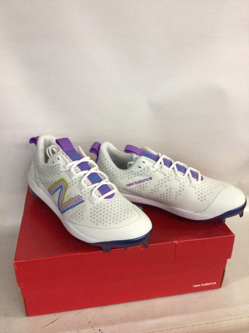 Vist Large View of Product Image Which is Used New Balance FUELCELL COMPV3 BB/SB Cleats White Senior 12