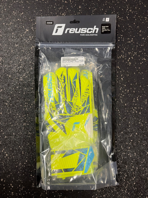 Vist Large View of Product Image Which is Used Reusch ATTRAKT SOLID FINGER SUPPORT Soccer Goalie Gloves Yellow 7