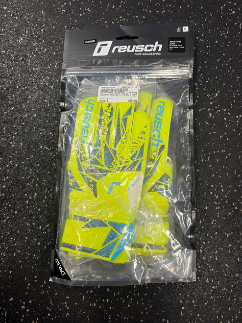 Vist Large View of Product Image Which is Used Reusch ATTRAKT SOLID FINGER SUPPORT Soccer Goalie Gloves Yellow 6