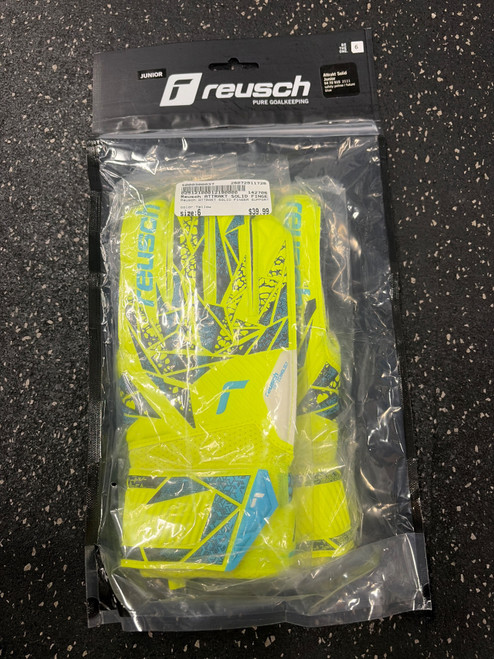 Vist Large View of Product Image Which is Used Reusch ATTRAKT SOLID FINGER SUPPORT Soccer Goalie Gloves Yellow 6