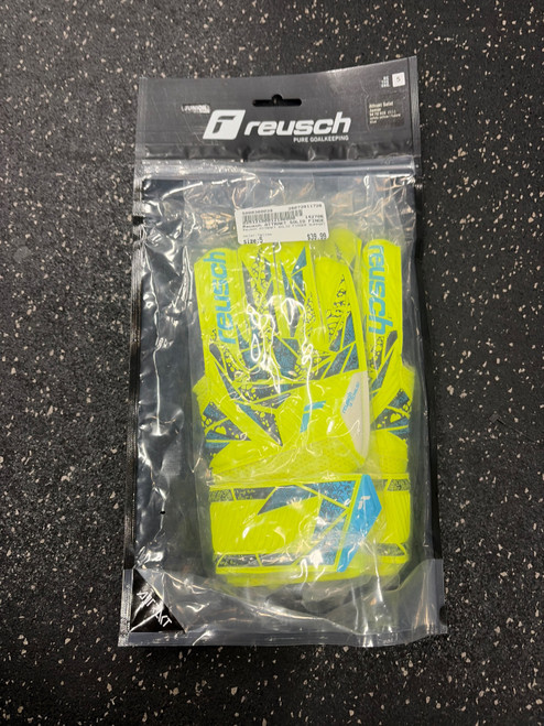 Vist Large View of Product Image Which is Used Reusch ATTRAKT SOLID FINGER SUPPORT Soccer Goalie Gloves Yellow 5