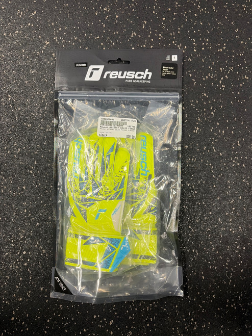 Vist Large View of Product Image Which is Used Reusch ATTRAKT SOLID FINGER SUPPORT Soccer Goalie Gloves Yellow 4