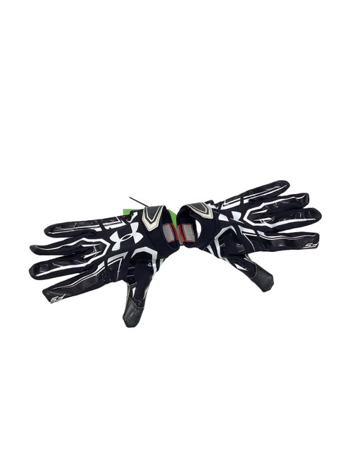 Vist Large View of Product Image Which is Used Under Armour BLK/WHT FOOTBALL GLOVES FB Gloves Black LG