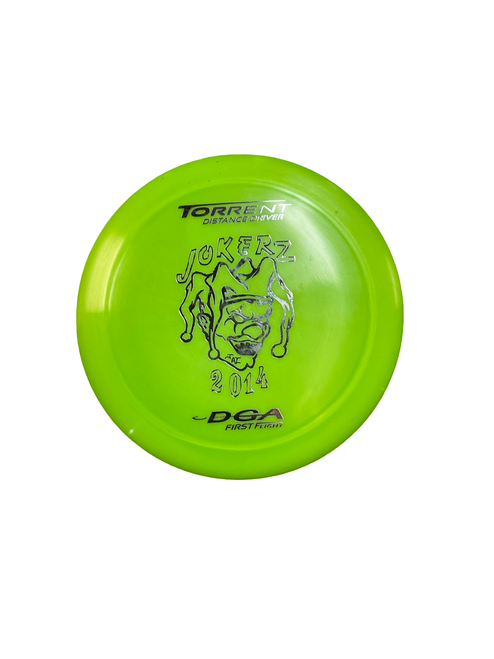 Vist Large View of Product Image Which is Used DGA TORRENT JOKERZ Disc Golf Driver Lime Green